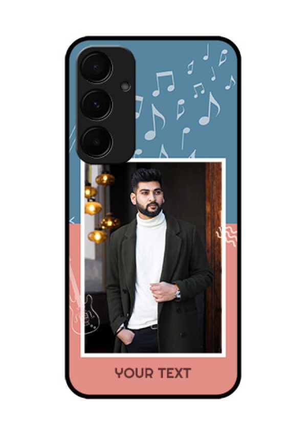 Samsung Galaxy A55 5G Custom Glass Phone Case - With Color Musical Note Design