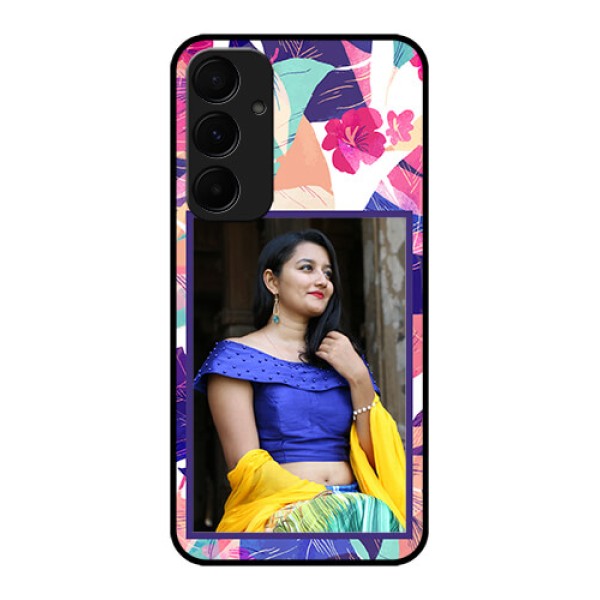 Samsung Galaxy A55 5G Custom Glass Phone Case - Abstract Floral Design Samsung Galaxy A55 5G Custom Glass Phone Case - Abstract Floral Design