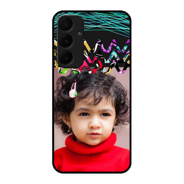 Samsung Galaxy A55 5G Custom Glass Phone Case - Neon Abstract Design