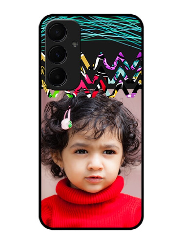 Custom Samsung Galaxy A55 5G Custom Glass Phone Case - Neon Abstract Design