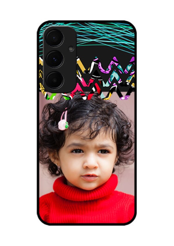 Samsung Galaxy A55 5G Custom Glass Phone Case - Neon Abstract Design