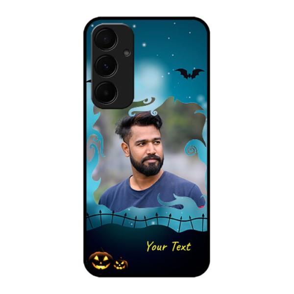 Samsung Galaxy A55 5G Custom Glass Phone Case - Halloween Frame Design Samsung Galaxy A55 5G Custom Glass Phone Case - Halloween Frame Design