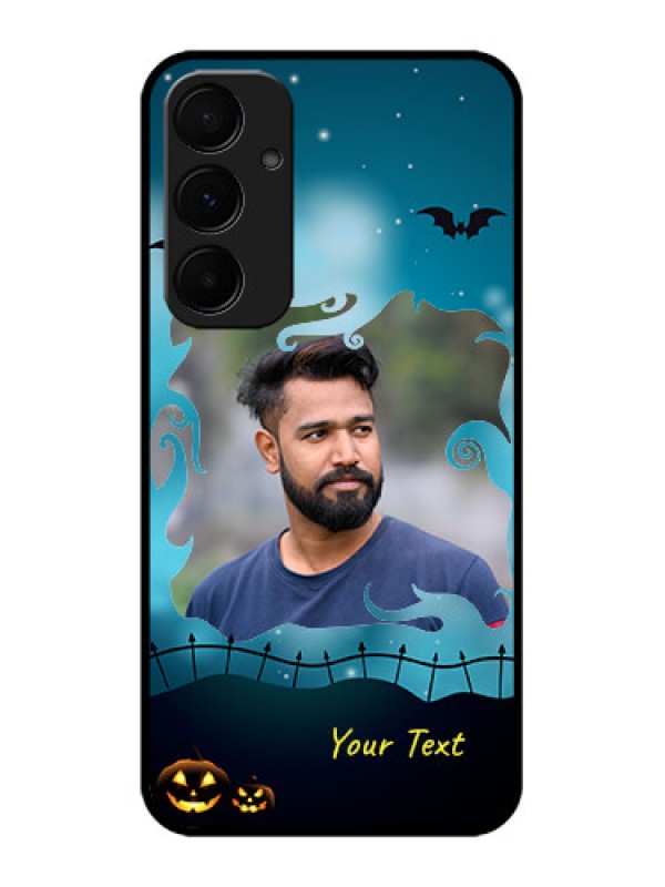 Custom Samsung Galaxy A55 5G Custom Glass Phone Case - Halloween Frame Design