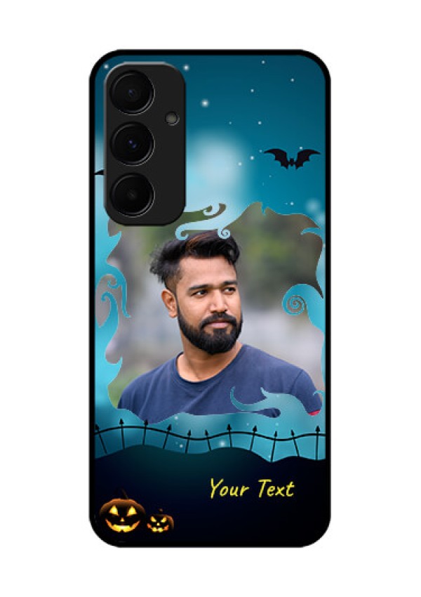 Samsung Galaxy A55 5G Custom Glass Phone Case - Halloween Frame Design