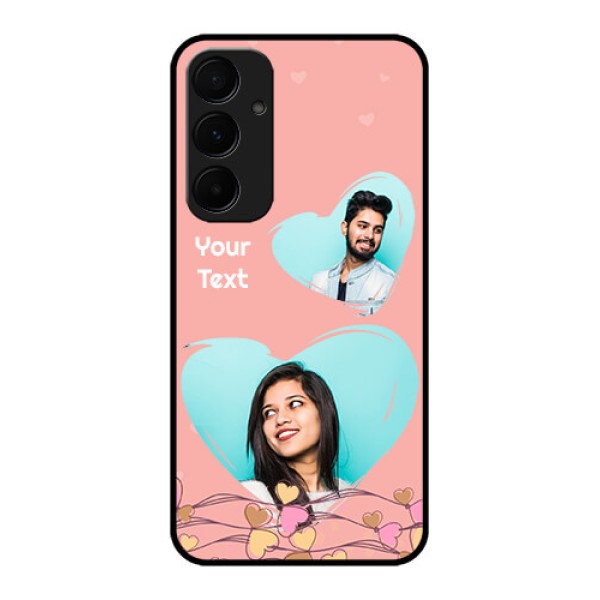 Samsung Galaxy A55 5G Custom Glass Phone Case - Love Doodle Design