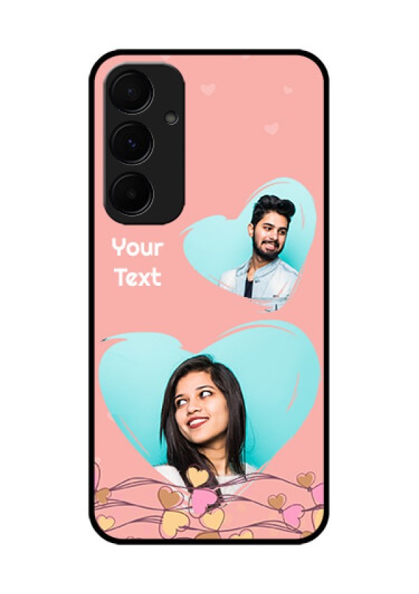 Samsung Galaxy A55 5G Custom Glass Phone Case - Love Doodle Design