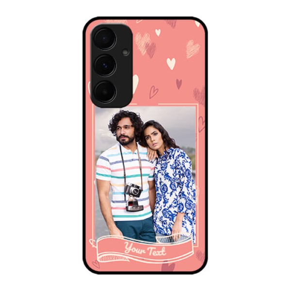 Samsung Galaxy A55 5G Custom Glass Phone Case - Love Doodle Art Design Samsung Galaxy A55 5G Custom Glass Phone Case - Love Doodle Art Design