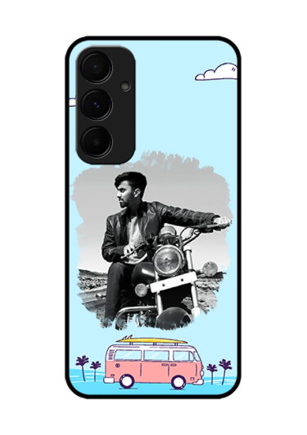 Samsung Galaxy A55 5G Custom Glass Phone Case - Travel & Adventure Design