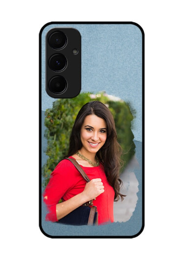 Samsung Galaxy A55 5G Custom Glass Phone Case - Grunge Line Art Design