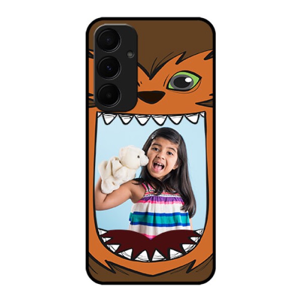 Samsung Galaxy A55 5G Custom Glass Phone Case - Owl Monster Back Case Design Samsung Galaxy A55 5G Custom Glass Phone Case - Owl Monster Back Case Design