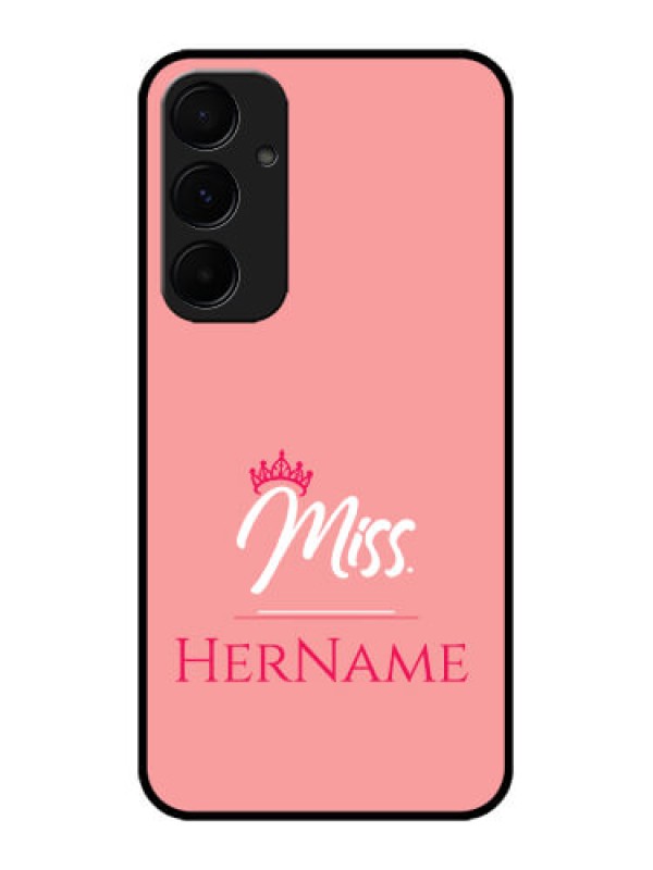 Custom Samsung Galaxy A55 5G Custom Glass Phone Case - Mrs With Name Design