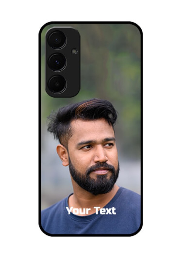 Samsung Galaxy A55 5G Custom Glass Phone Case - Photo With Text Design