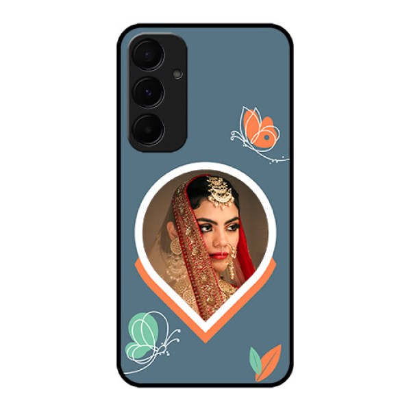 Samsung Galaxy A55 5G Custom Glass Phone Case - Droplet Butterflies Design Samsung Galaxy A55 5G Custom Glass Phone Case - Droplet Butterflies Design