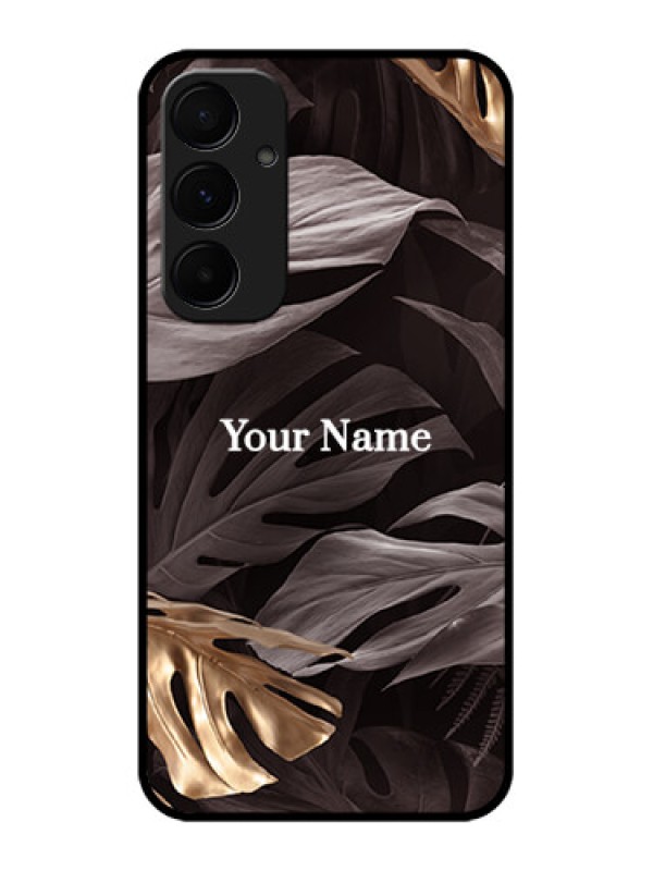 Custom Samsung Galaxy A55 5G Custom Glass Phone Case - Wild Leaves Digital Paint Design