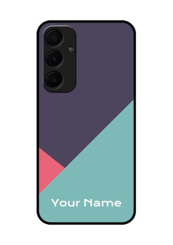 Samsung Galaxy A55 5G Custom Glass Phone Case - Tri Color Abstract Design