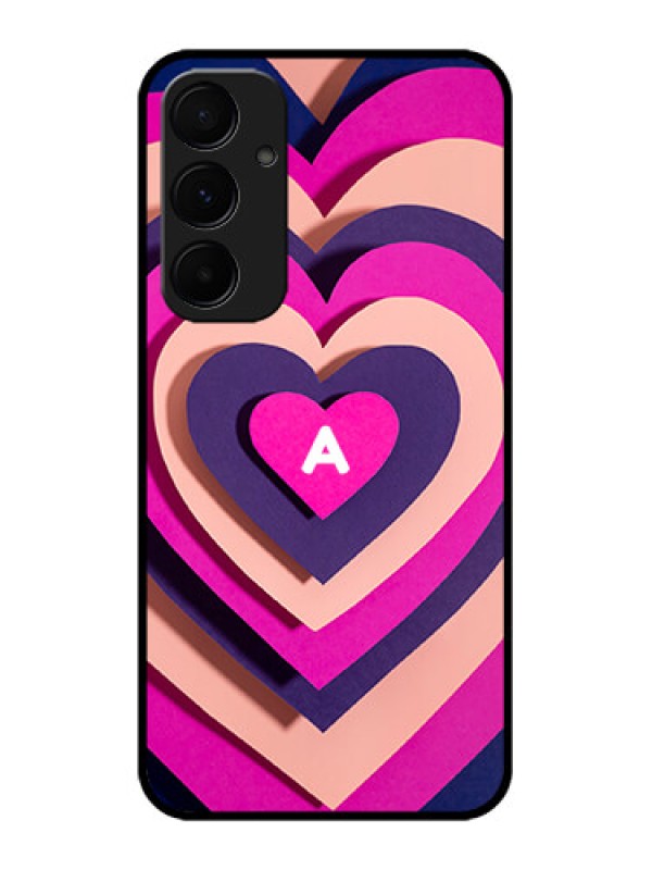 Custom Samsung Galaxy A55 5G Custom Glass Phone Case - Cute Heart Pattern Design