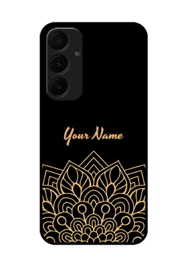 Samsung Galaxy A55 5G Custom Glass Phone Case - Golden Mandala Design