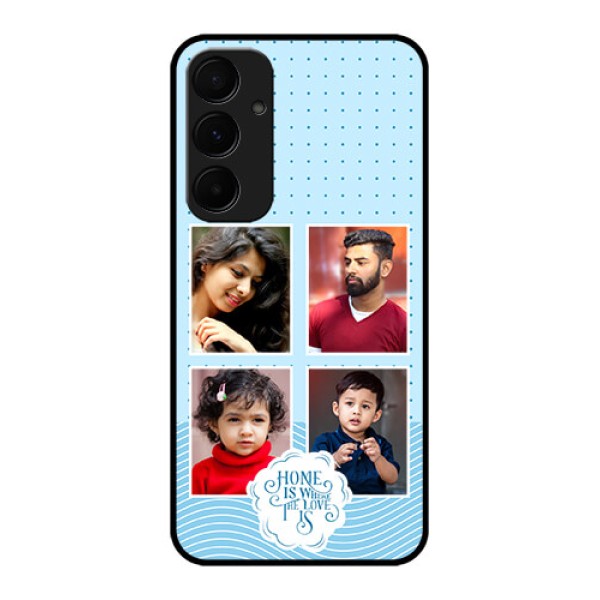 Samsung Galaxy A55 5G Custom Glass Phone Case - Cute Love Quote With 4 Pic Upload Design Samsung Galaxy A55 5G Custom Glass Phone Case - Cute Love Quote With 4 Pic Upload Design