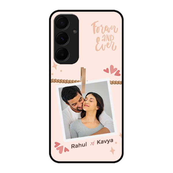 Samsung Galaxy A55 5G Custom Glass Phone Case - Forever And Ever Love Design Samsung Galaxy A55 5G Custom Glass Phone Case - Forever And Ever Love Design