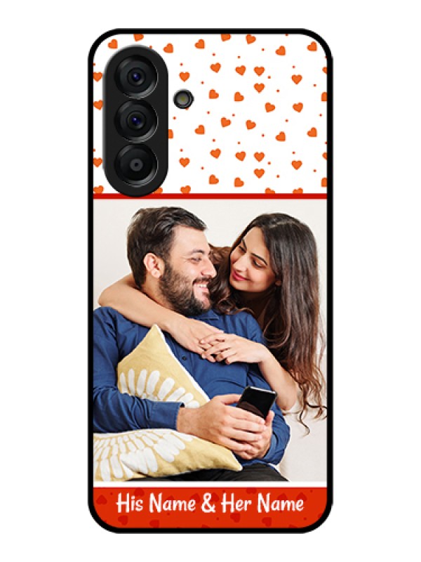 Custom Galaxy A56 5G Custom Glass Phone Case - Orange Love Symbol Design