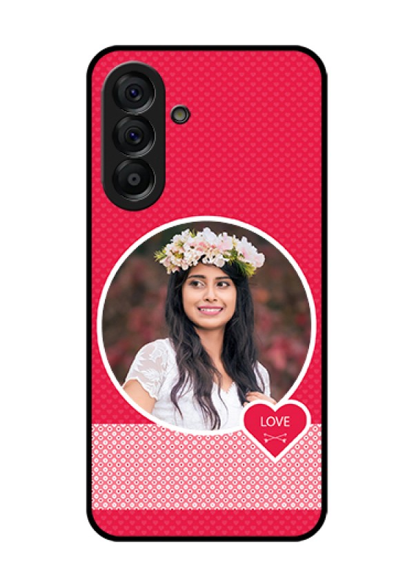 Galaxy A56 5G Custom Glass Phone Case - Pink Color Pattern Design