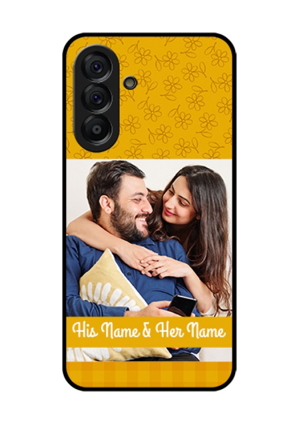 Galaxy A56 5G Custom Glass Phone Case - Yellow Floral Design