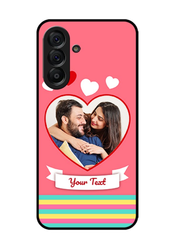 Galaxy A56 5G Custom Glass Phone Case - Love Shapes Doodle Design