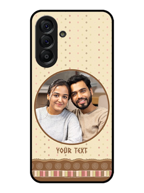 Custom Galaxy A56 5G Custom Glass Phone Case - Brown Dotted Mobile Case Design