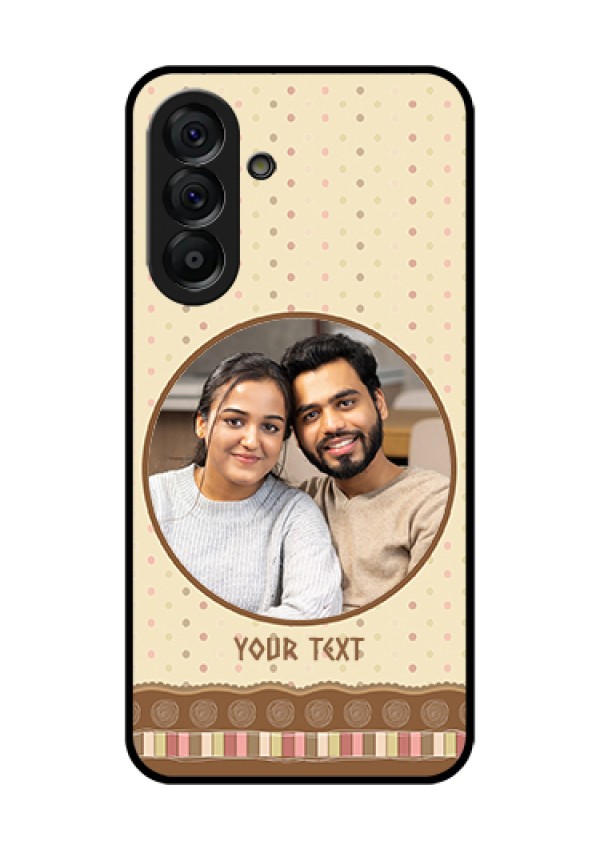 Galaxy A56 5G Custom Glass Phone Case - Brown Dotted Mobile Case Design