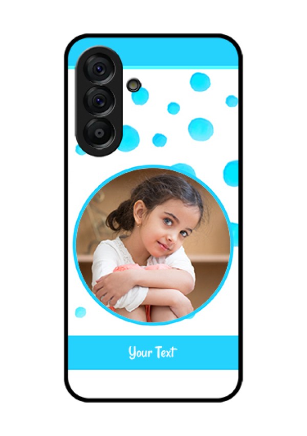 Galaxy A56 5G Custom Glass Phone Case - Blue Bubbles Pattern Design