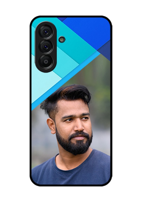 Galaxy A56 5G Custom Glass Phone Case - Blue Pattern Design