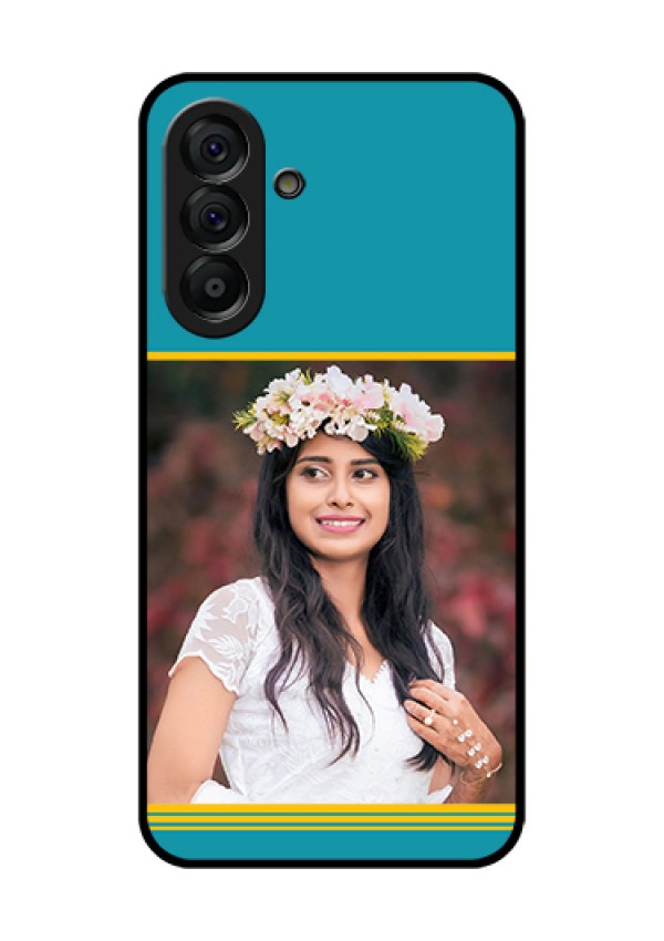 Galaxy A56 5G Custom Glass Phone Case - Yellow & Blue Design