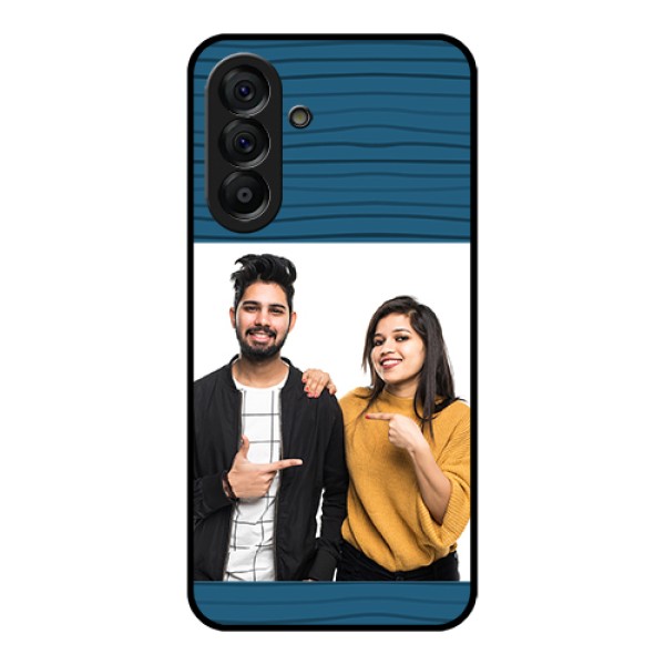 Galaxy A56 5G Custom Glass Phone Case - Blue Pattern Cover Design