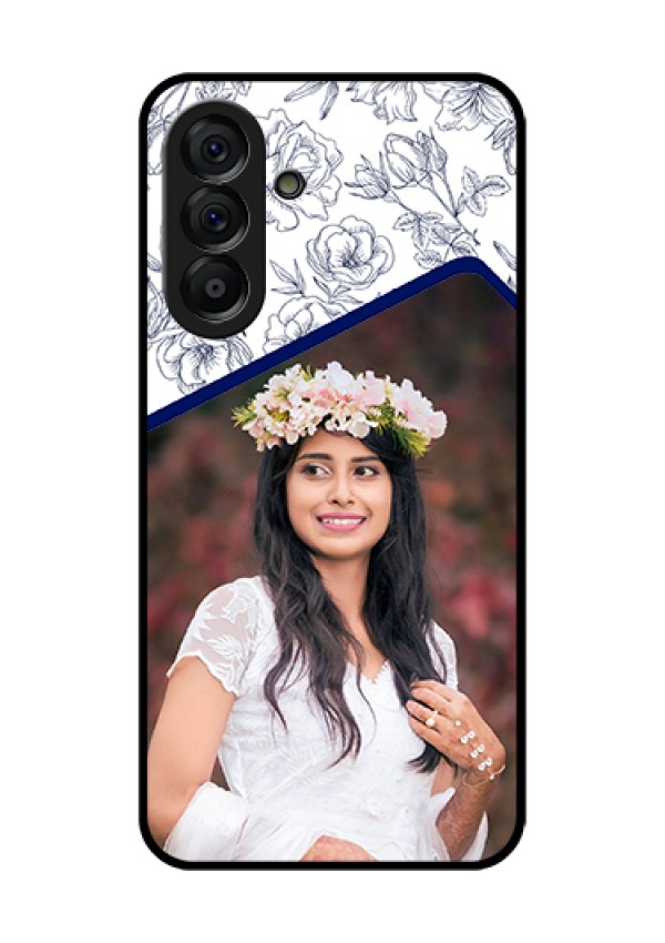 Galaxy A56 5G Custom Glass Phone Case - Classy Floral Design