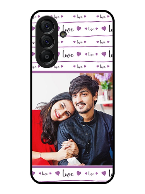 Custom Galaxy A56 5G Custom Glass Phone Case - Couples Heart Design