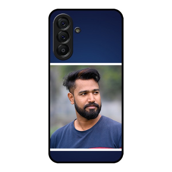 Galaxy A56 5G Custom Glass Phone Case - Simple Royal Blue Design Galaxy A56 5G Custom Glass Phone Case - Simple Royal Blue Design
