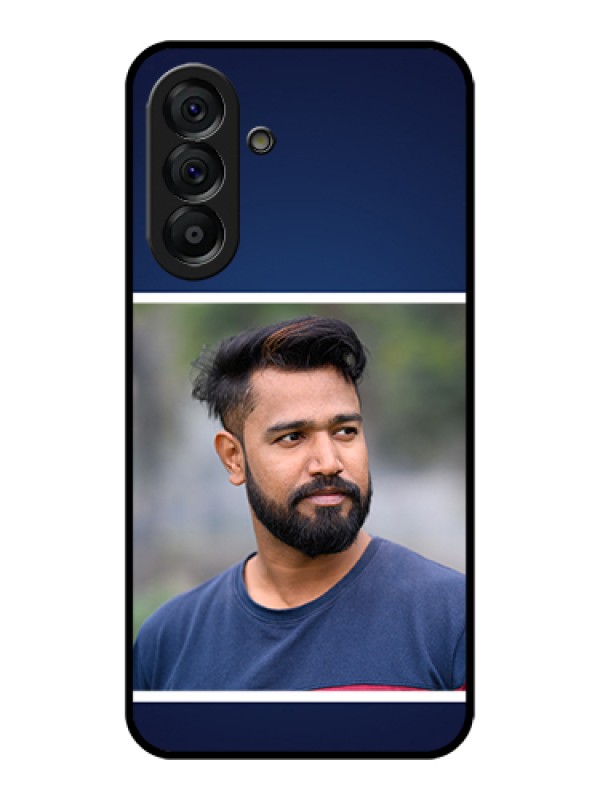 Custom Galaxy A56 5G Custom Glass Phone Case - Simple Royal Blue Design