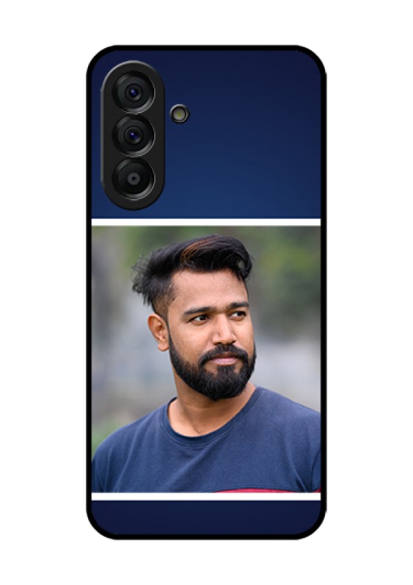 Galaxy A56 5G Custom Glass Phone Case - Simple Royal Blue Design