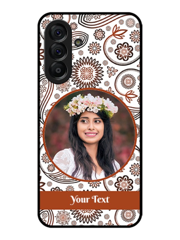 Custom Galaxy A56 5G Custom Glass Phone Case - Abstract Flower Design