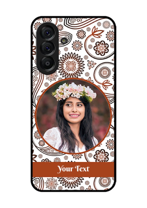Galaxy A56 5G Custom Glass Phone Case - Abstract Flower Design