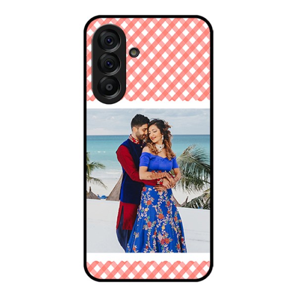 Galaxy A56 5G Custom Glass Phone Case - Pink Pattern Design