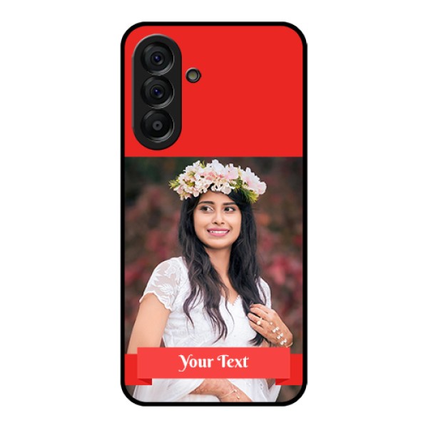 Galaxy A56 5G Custom Glass Phone Case - Simple Red Color Design Galaxy A56 5G Custom Glass Phone Case - Simple Red Color Design
