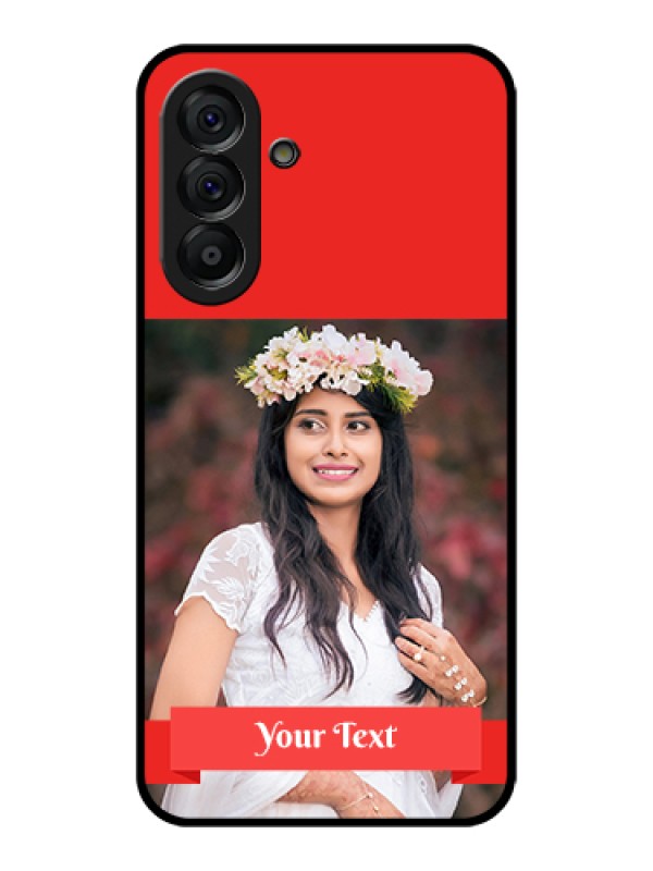 Custom Galaxy A56 5G Custom Glass Phone Case - Simple Red Color Design