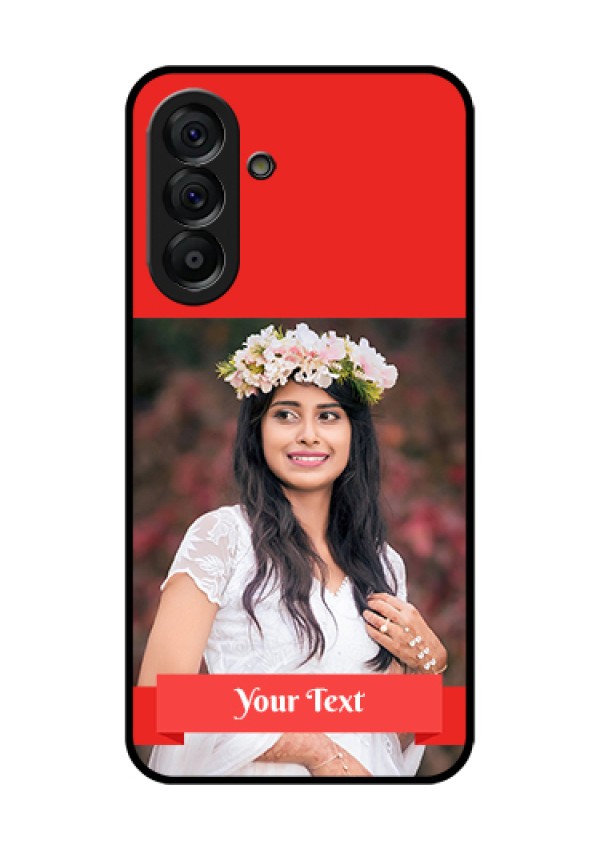 Galaxy A56 5G Custom Glass Phone Case - Simple Red Color Design