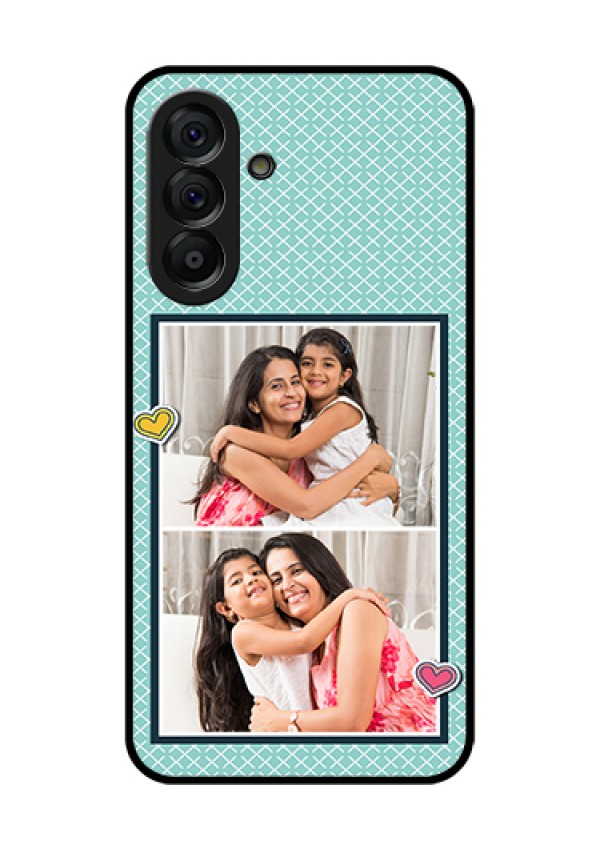 Galaxy A56 5G Custom Glass Phone Case - 2 Image Holder With Pattern Design