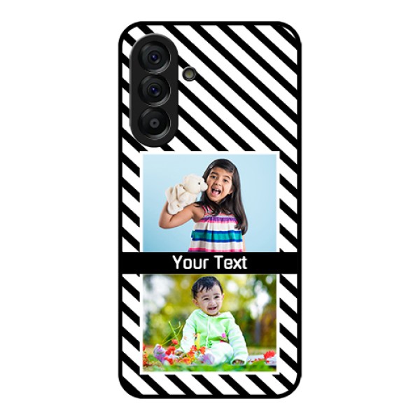 Galaxy A56 5G Custom Glass Phone Case - Black And White Stripes Design Galaxy A56 5G Custom Glass Phone Case - Black And White Stripes Design