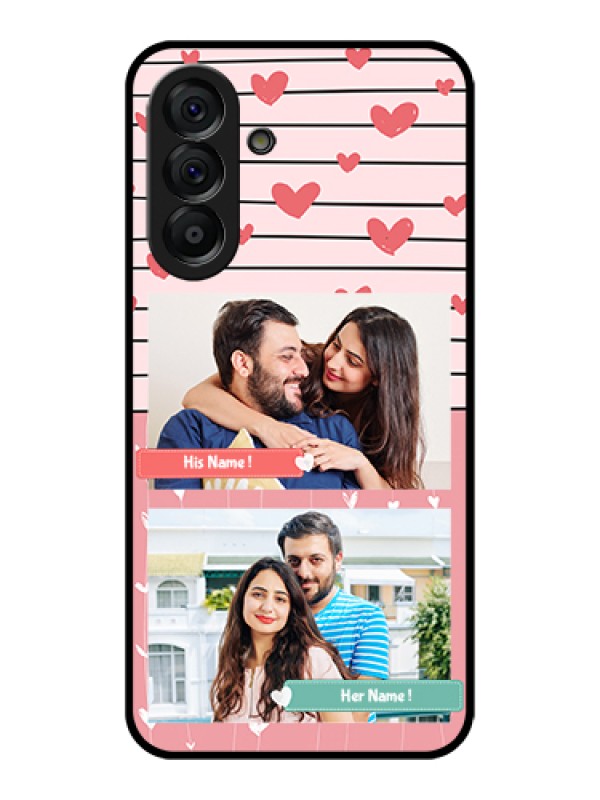 Custom Galaxy A56 5G Custom Glass Phone Case - Photo With Heart Design