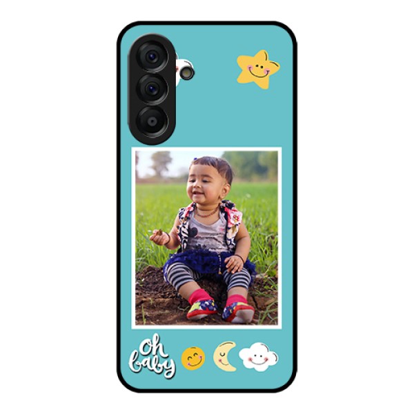 Galaxy A56 5G Custom Glass Phone Case - Smiley Kids Stars Design Galaxy A56 5G Custom Glass Phone Case - Smiley Kids Stars Design
