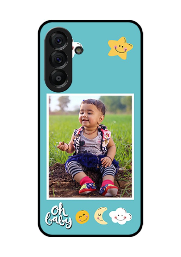 Galaxy A56 5G Custom Glass Phone Case - Smiley Kids Stars Design