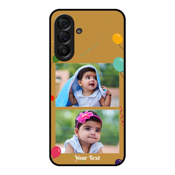 Galaxy A56 5G Custom Glass Phone Case - Image Holder With Birthday Celebrations Design